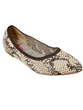 Jellypop Snakeskin Print Memory Foam Ballet Flats Size 8.5M Comfortable Casual S